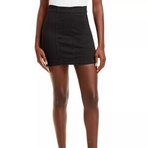 FREE PEOPLE Black Mini Denim Skirt SIZE 4 GRUNGE 90s Y2K